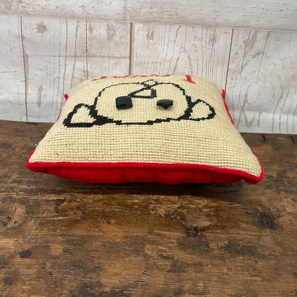 Vintage Needlepoint Dog Lover Pillow - Picture 3 of 4